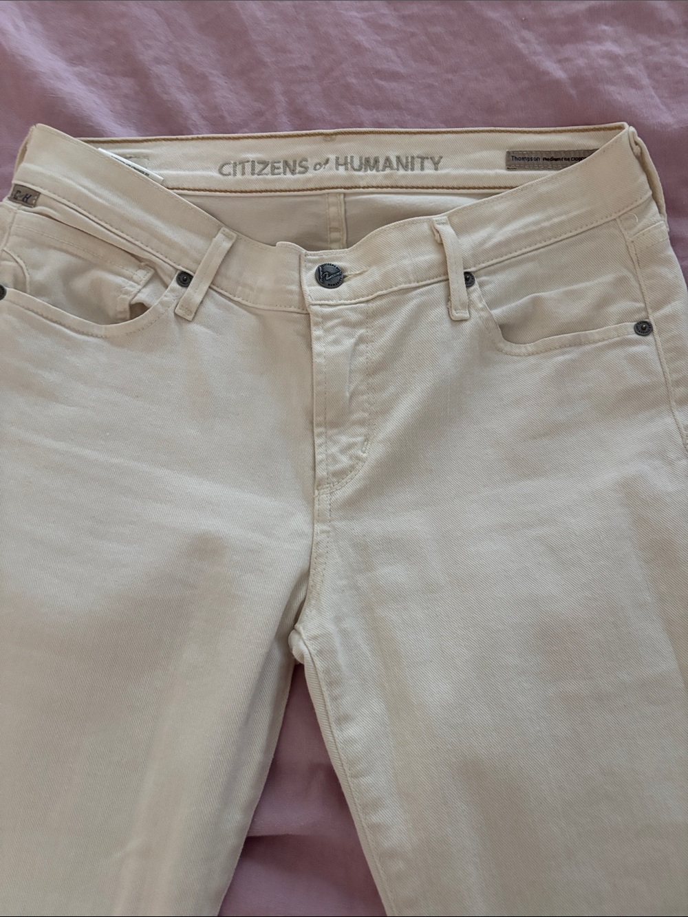Citizens Of Humanity Cream Straight-Leg Jeans